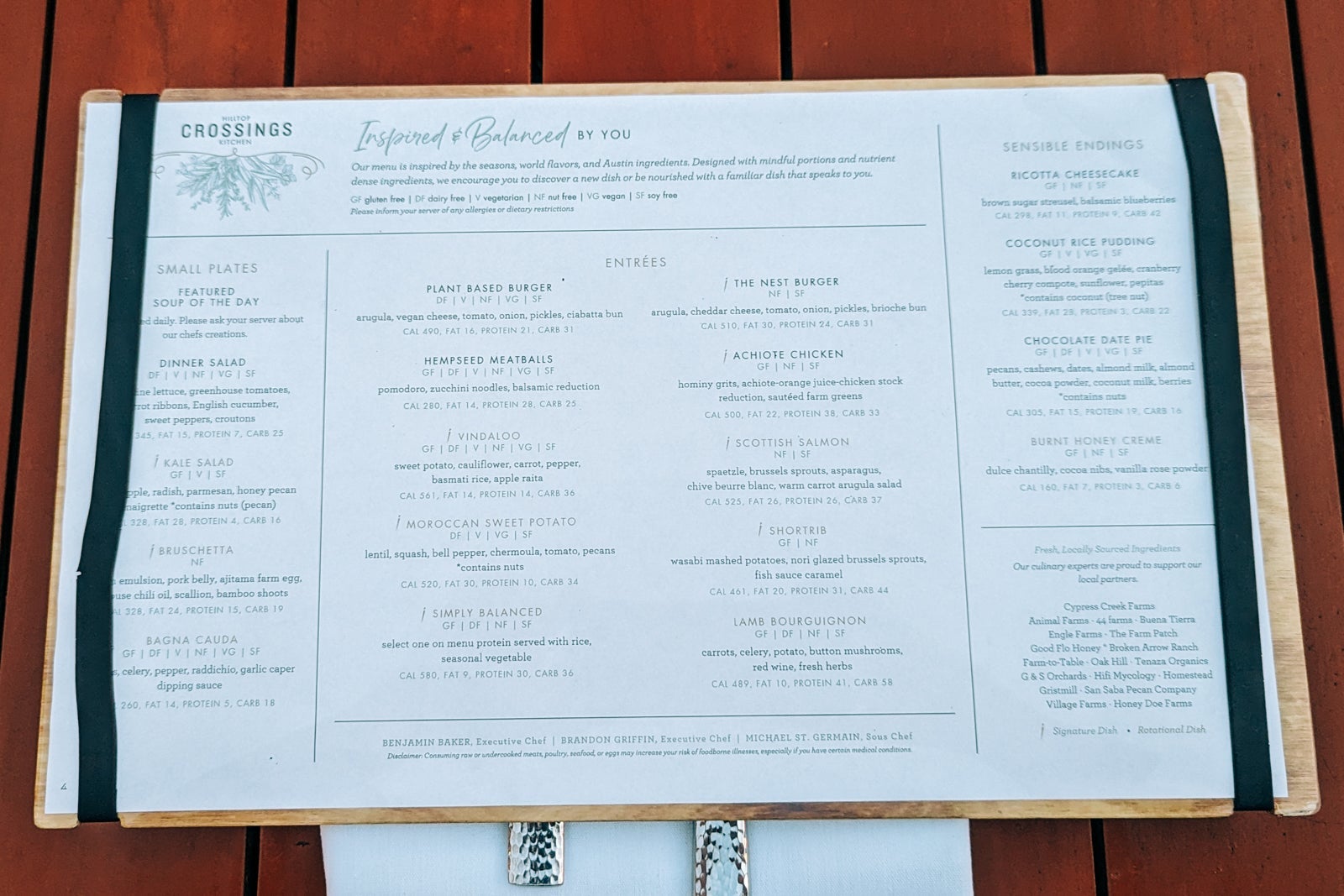 Miraval Austin dinner menu