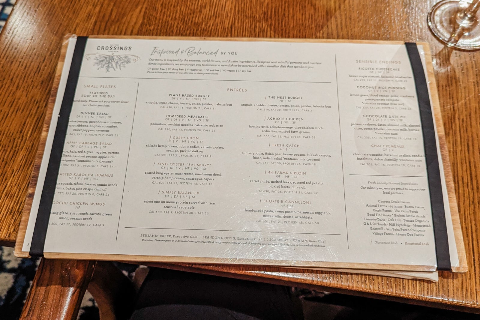Miraval Austin dinner menu