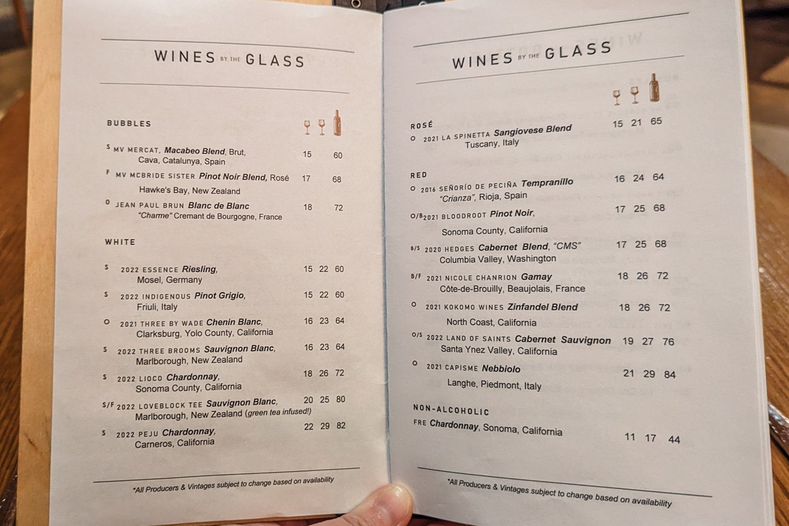 Miraval Austin wine by the glass menu