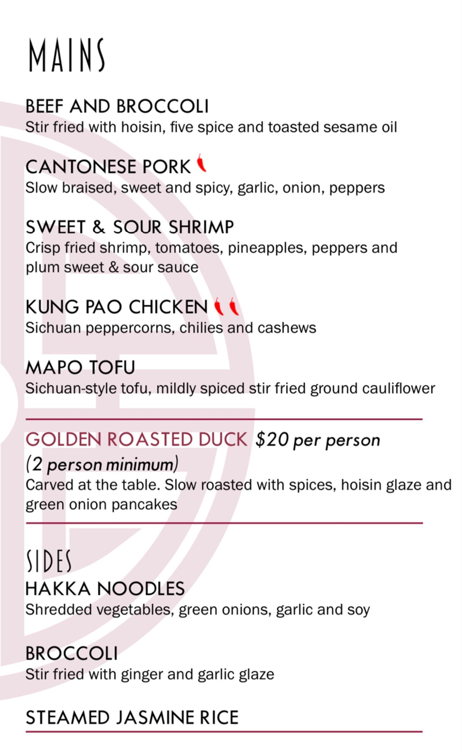 Part of a menu from a Chinese-Mexican restaurant