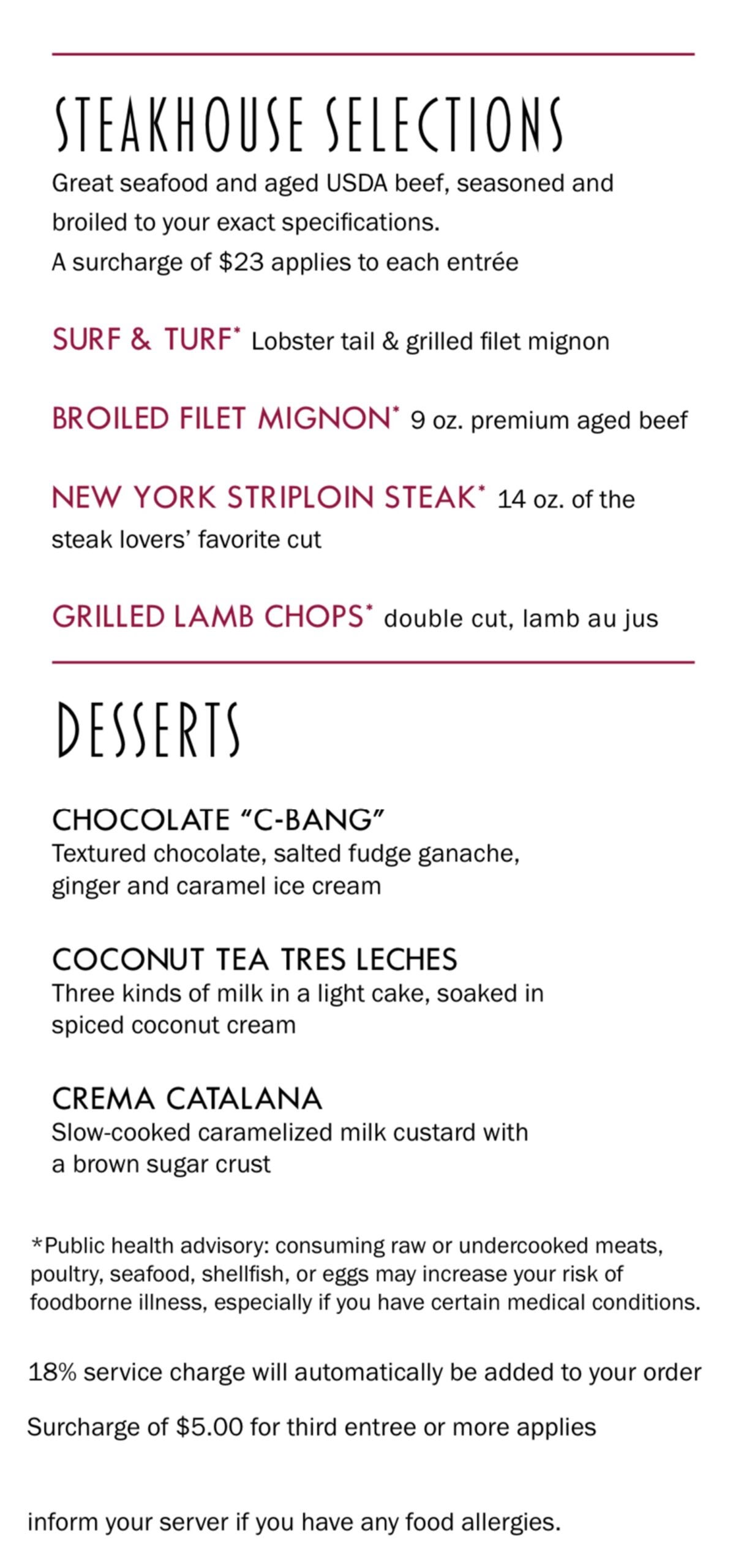 Part of a menu from a Chinese-Mexican restaurant
