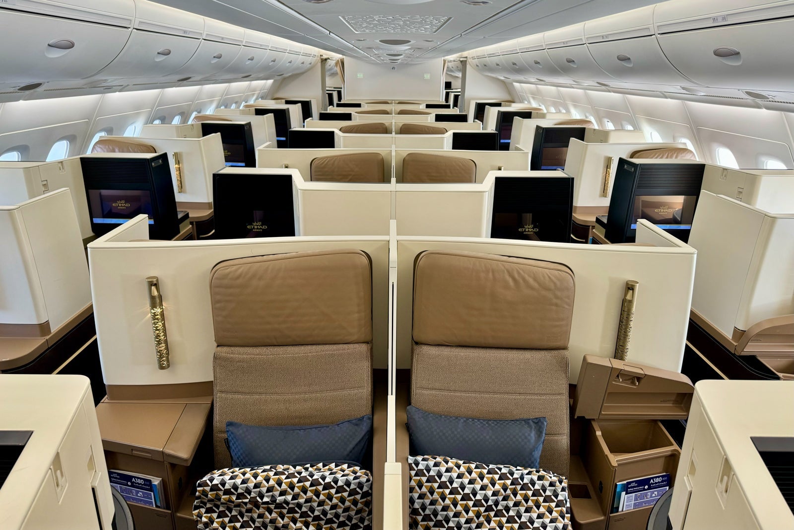 Etihad business class cabin