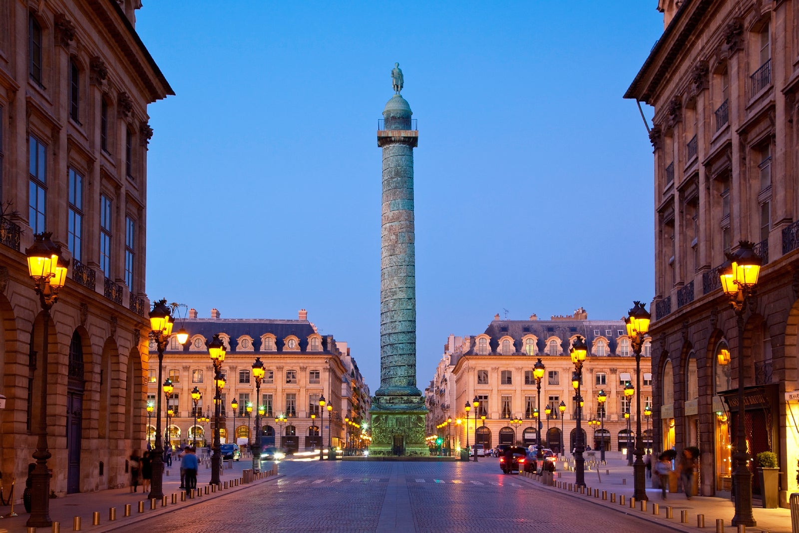 Vendome Column in Place Vendome in Paris, France