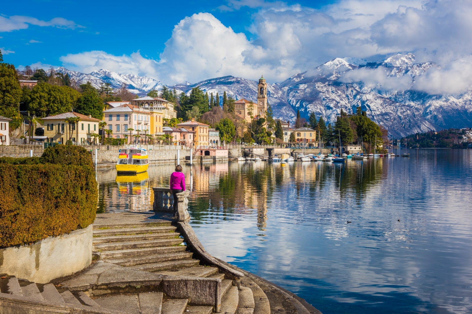 A lakeside view of Lake Como, Italy
