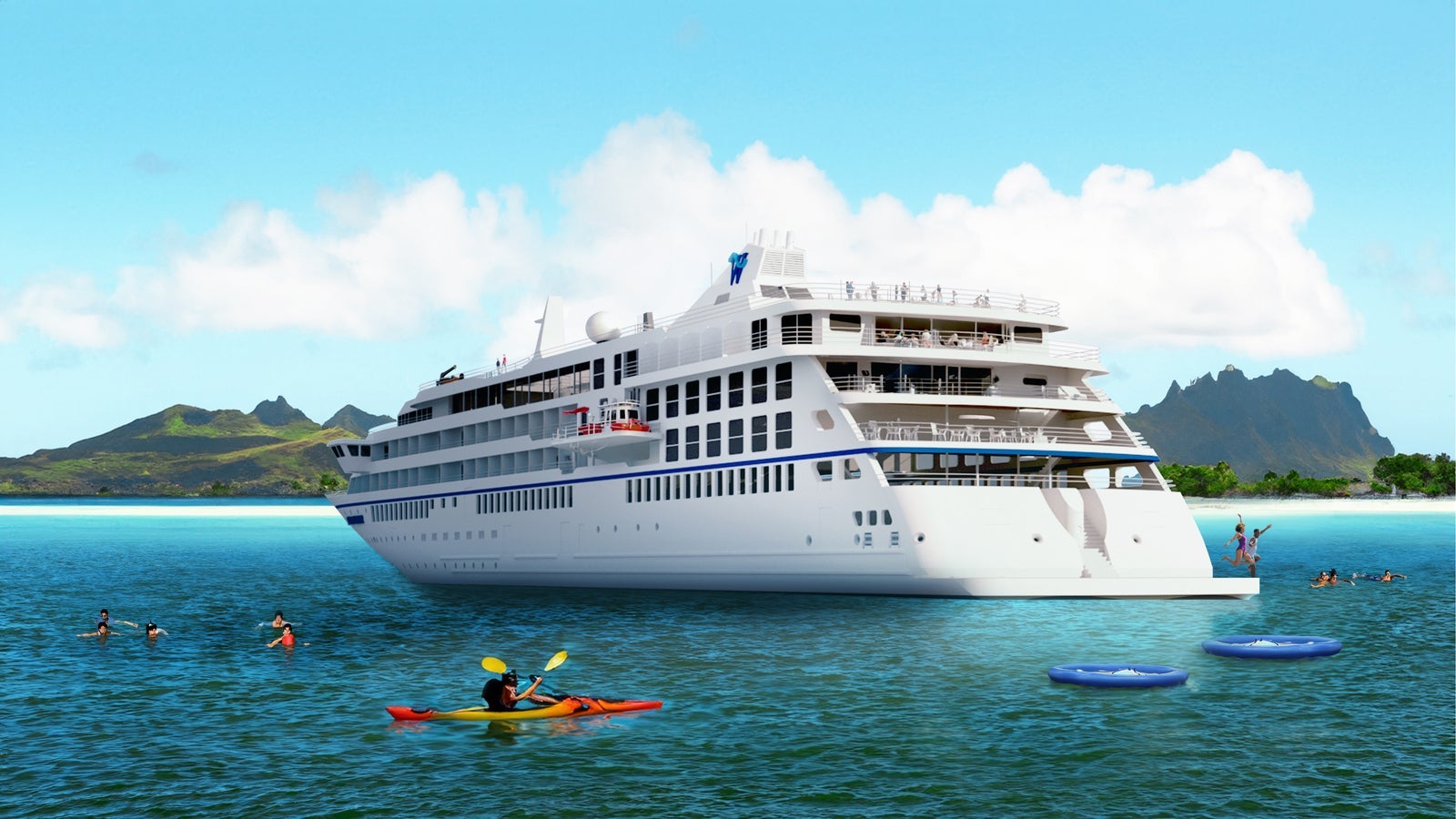 artist rendering of ship in water