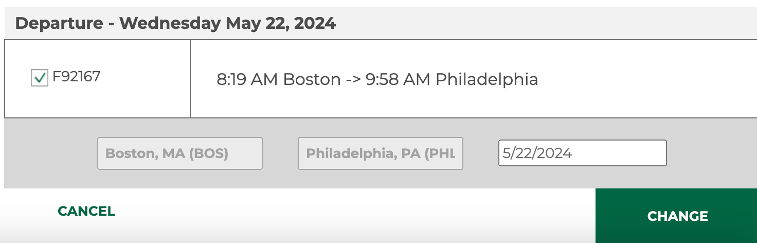Frontier change flight
