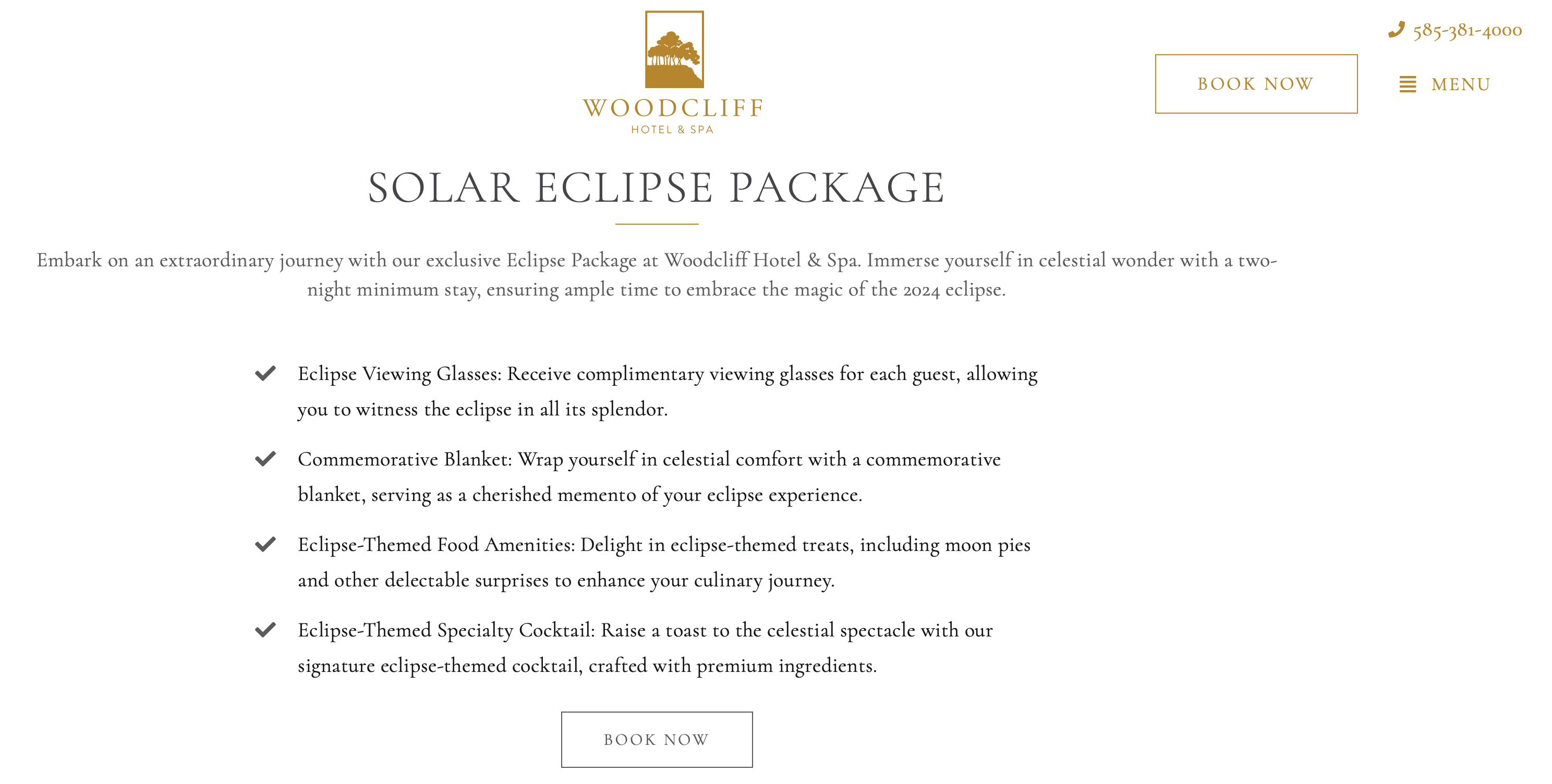 Woodcliff Hotel and Spa eclipse packages. 