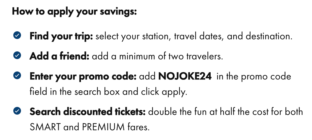 screenshot of Brightline BOGO deal