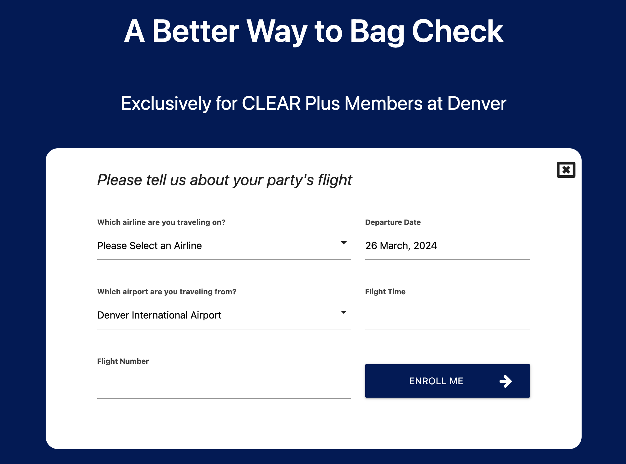 screenshot of Bags Clear partnership