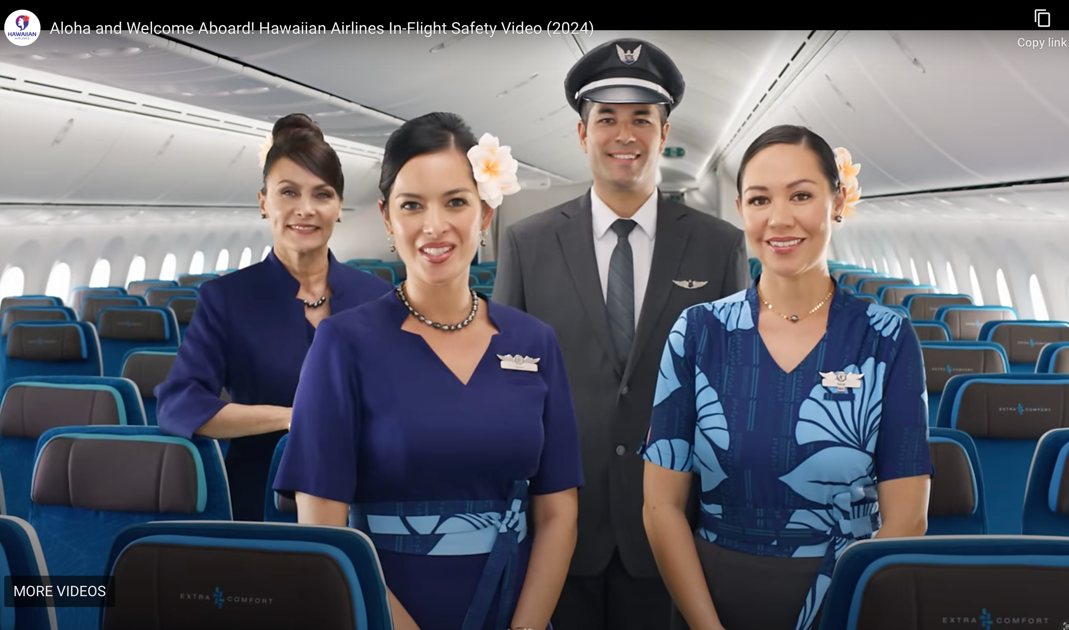 Hawaiian Airlines in-flight safety video.