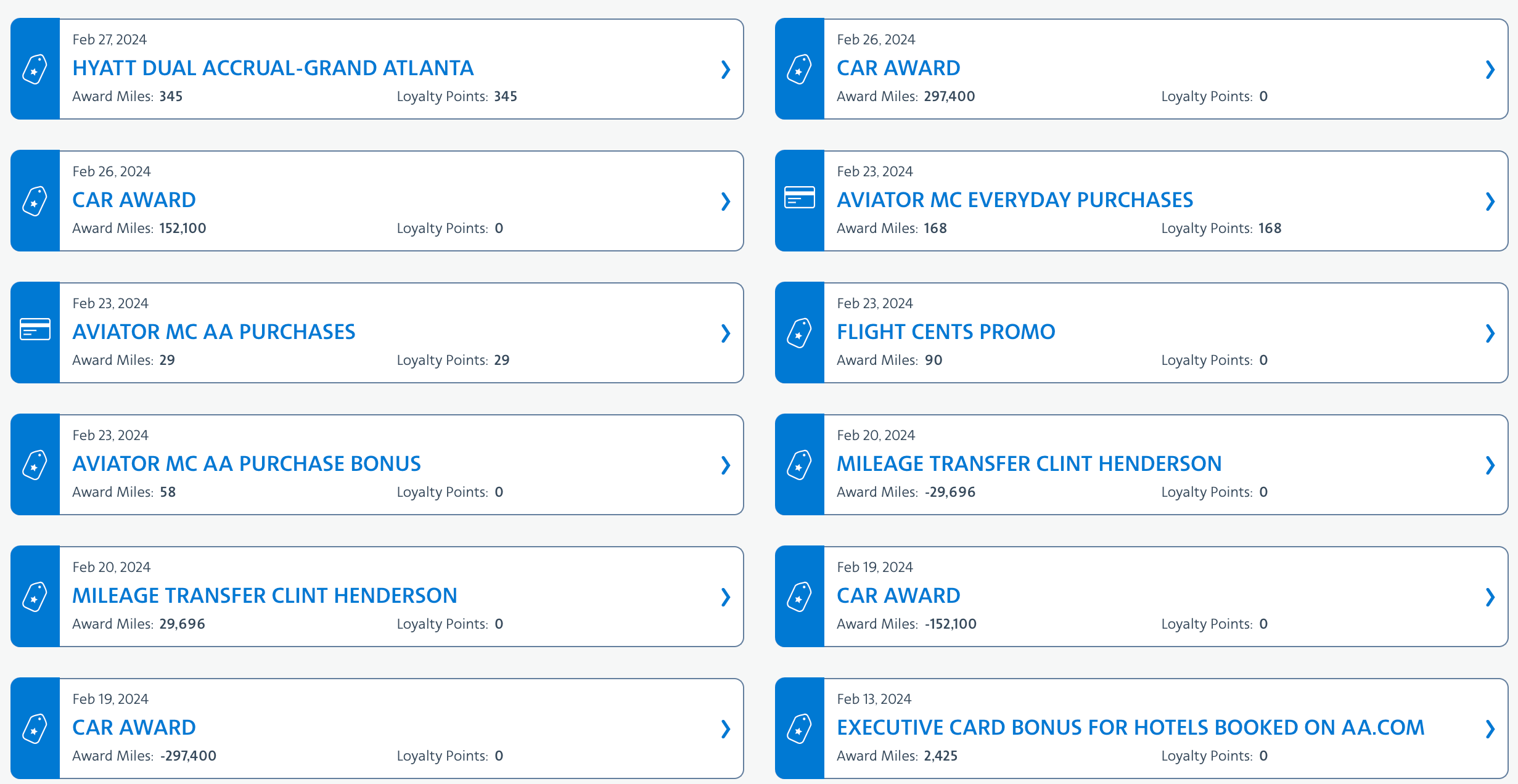 Loyalty Points activity.