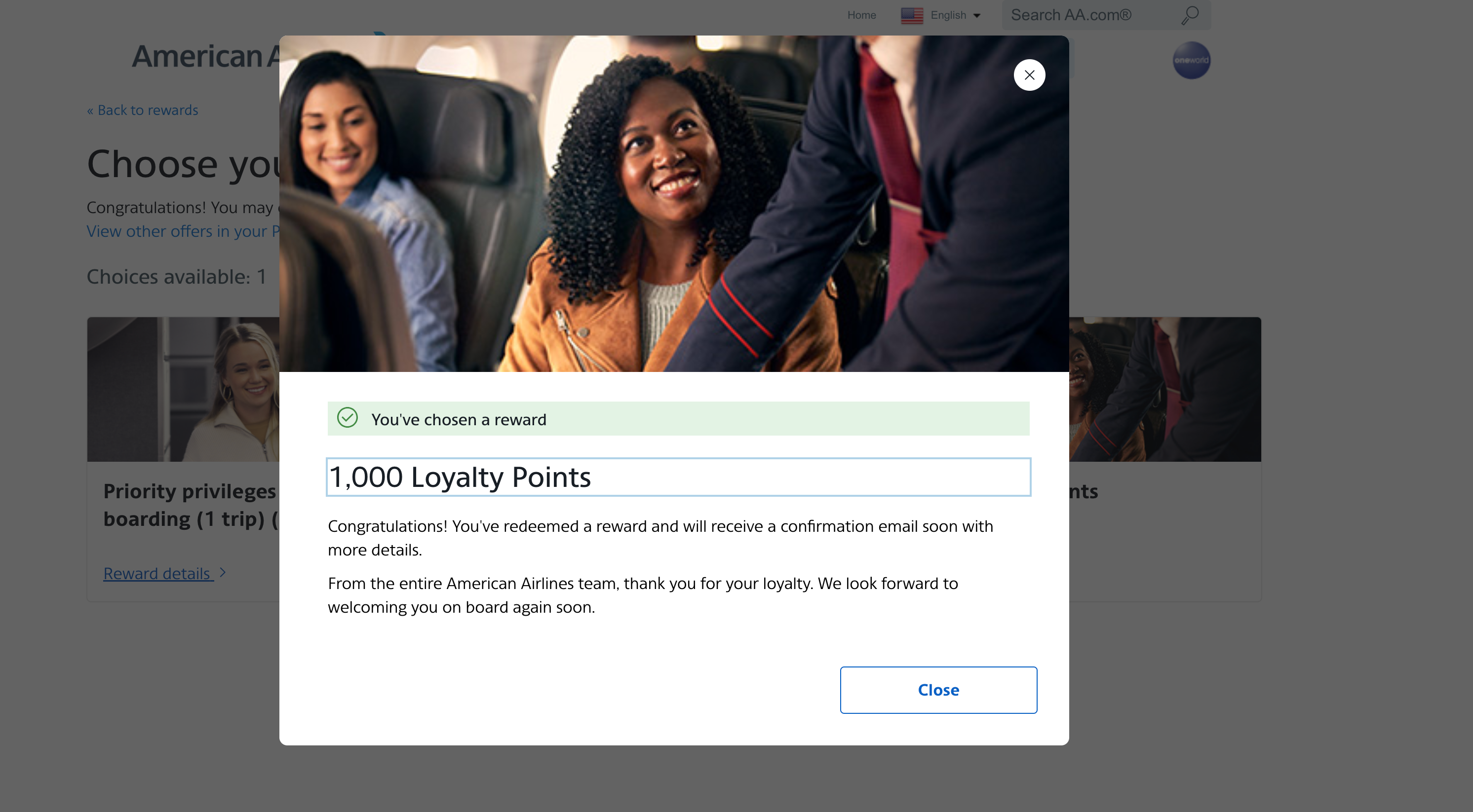 New options for choosing Loyalty Points Rewards. 