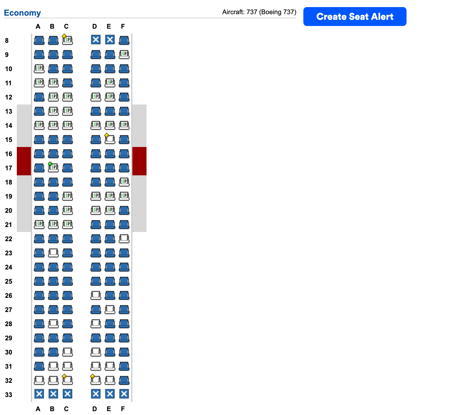 airplane seat map