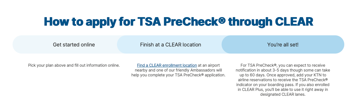 screenshot of Clear TSA PreCheck bundle