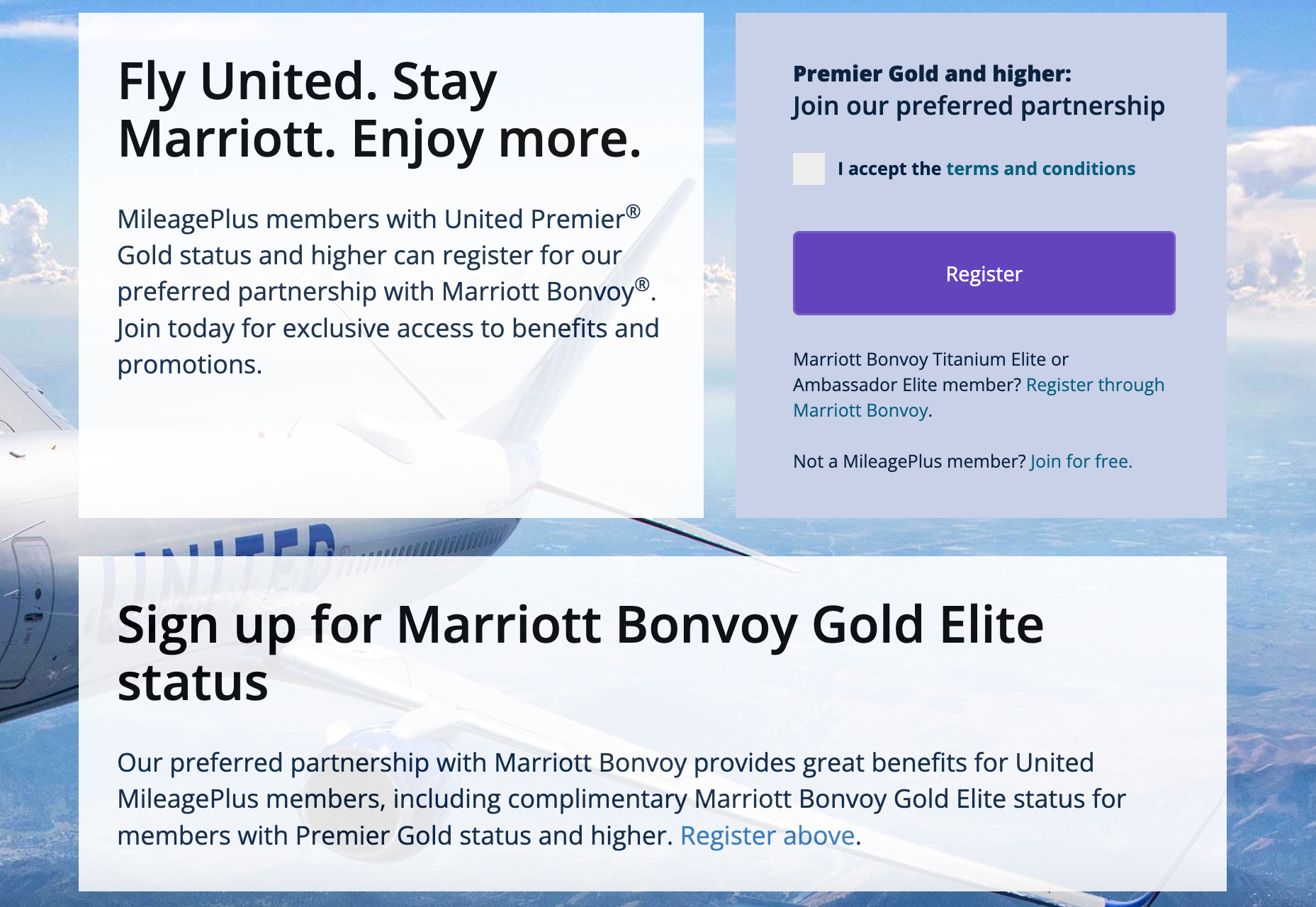 Screenshot of Marriott and United status match