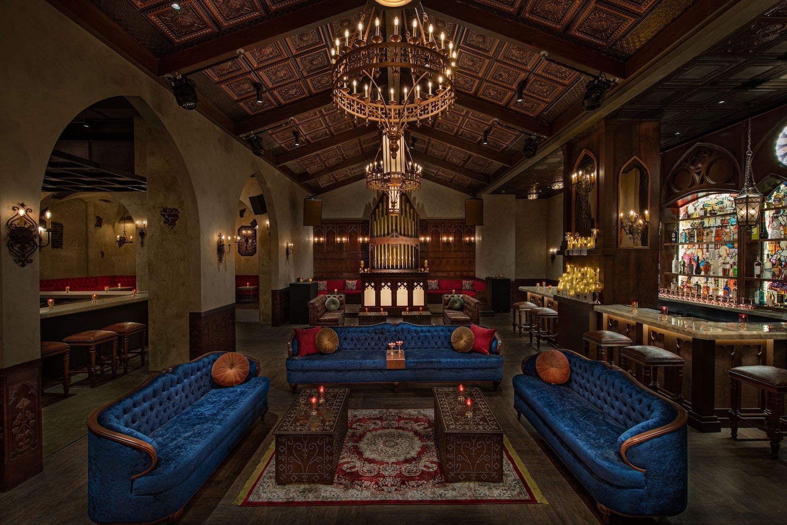 The common area of the Moxy/AC Hotel Downtown Los Angeles