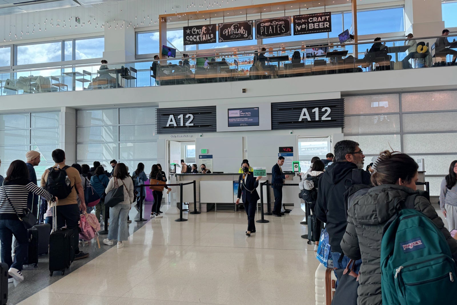 ZIPAIR Flight Boarding in SFO