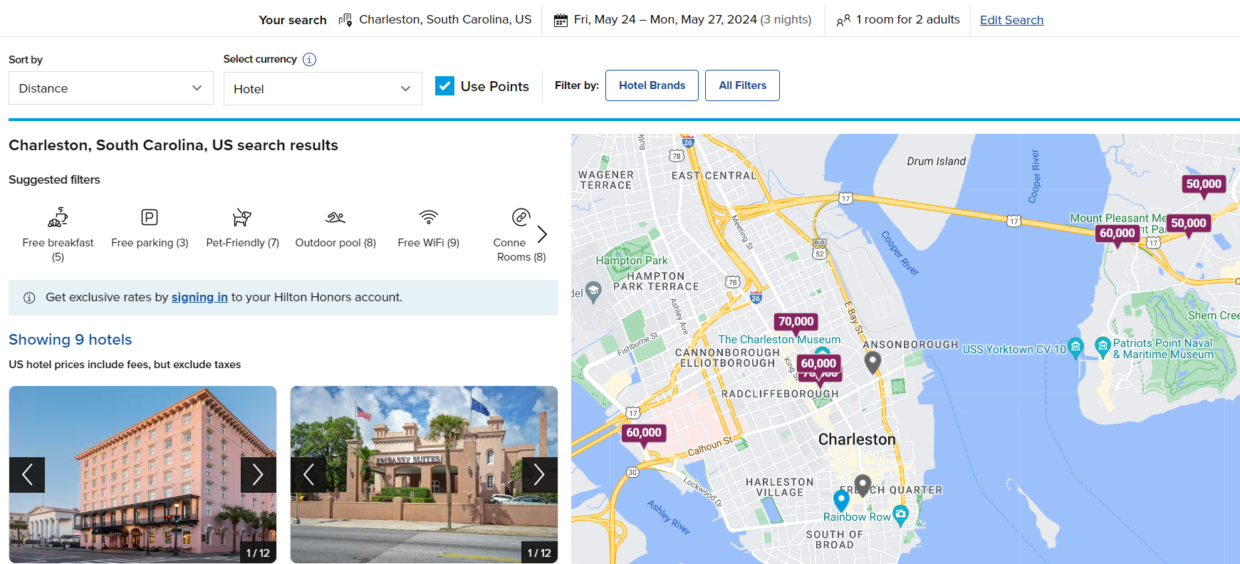 Redeeming Hilton points