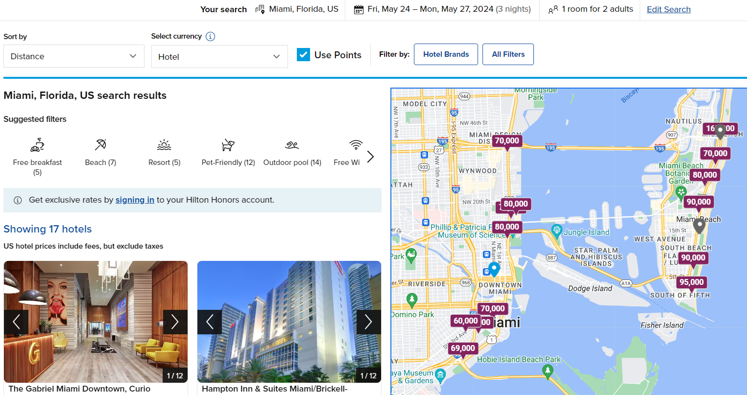 Redeeming Hilton points