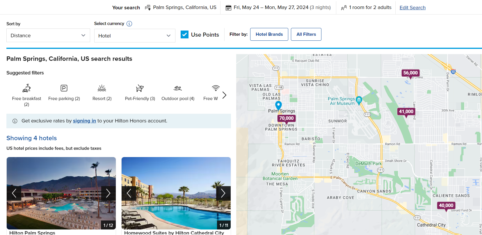 Redeeming Hilton points