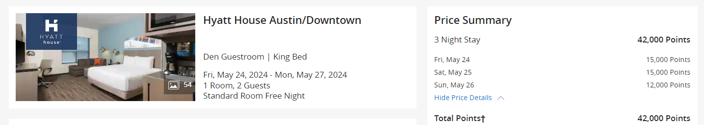 Hyatt award stay in Austin