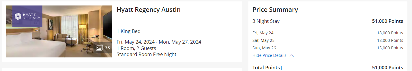 Hyatt award stay in Austin