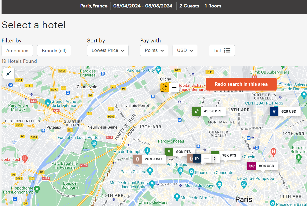 IHG award nights bookable during the Paris Olympics