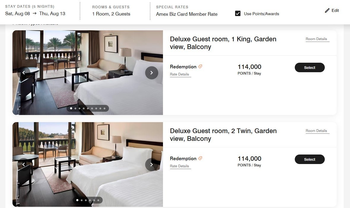 Marriott standard room awards