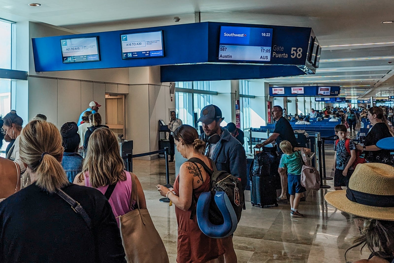 Southwest boarding in Cancun