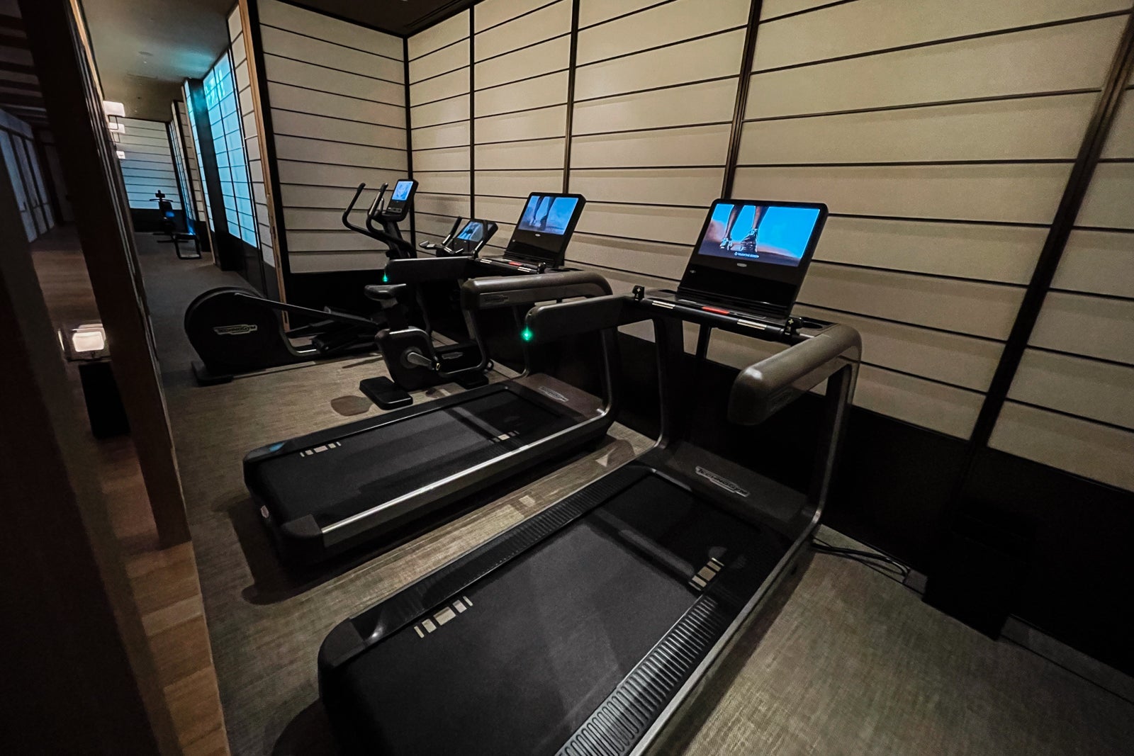 Fitness center equipment at Park Hyatt Kyotto