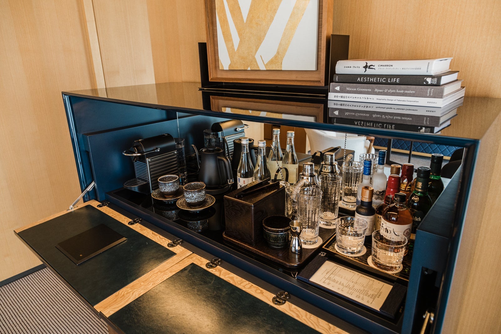 Minibar setup at Park Hyatt Kyoto