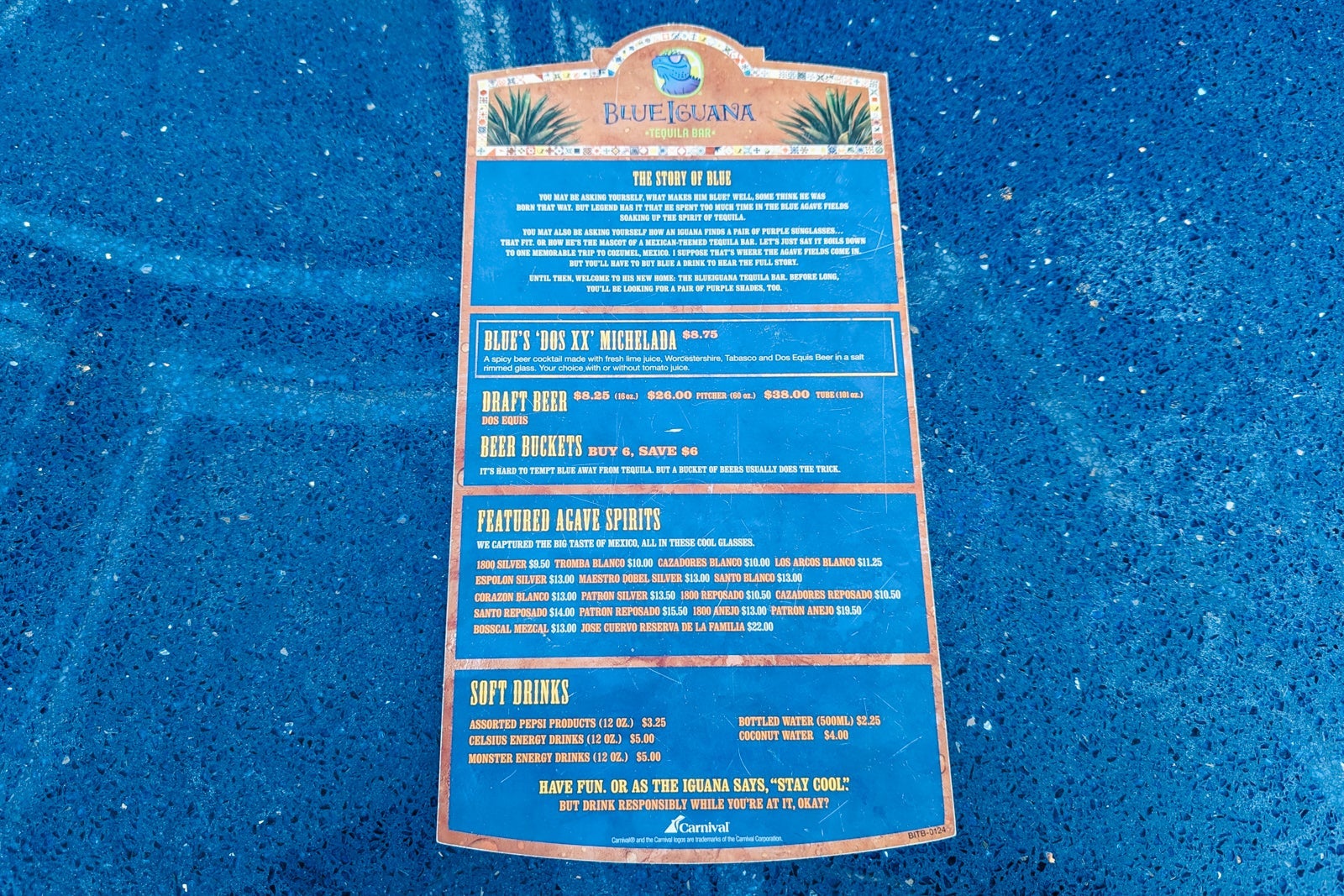 Carnival Glory BlueIguana Bar