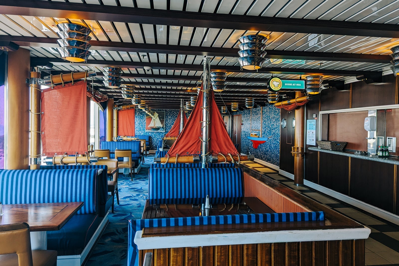 Lido deck seating in buffet area