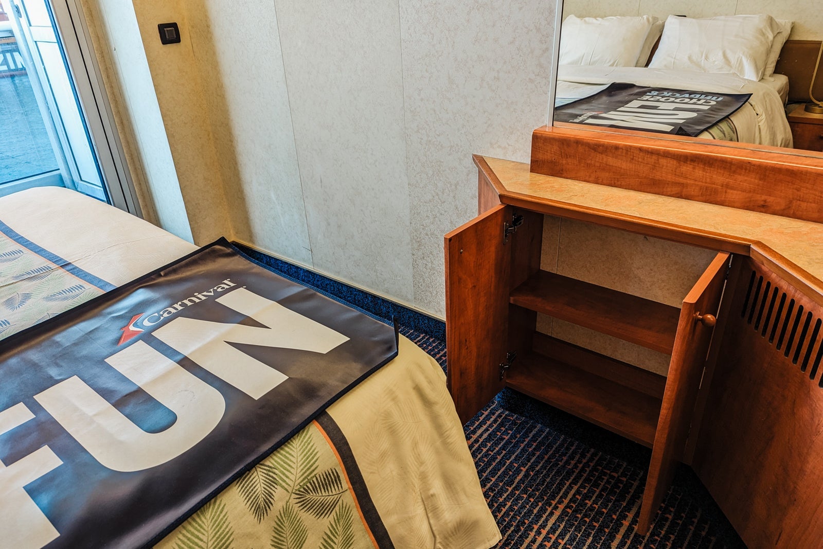 Carnival Glory cabin storage