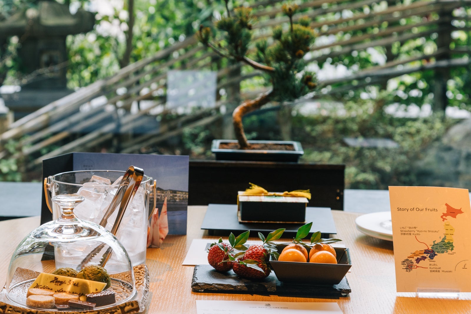 welcome amenities (fruit, sweets and tea) at The Ritz-Carlton, Kyoto in Japan
