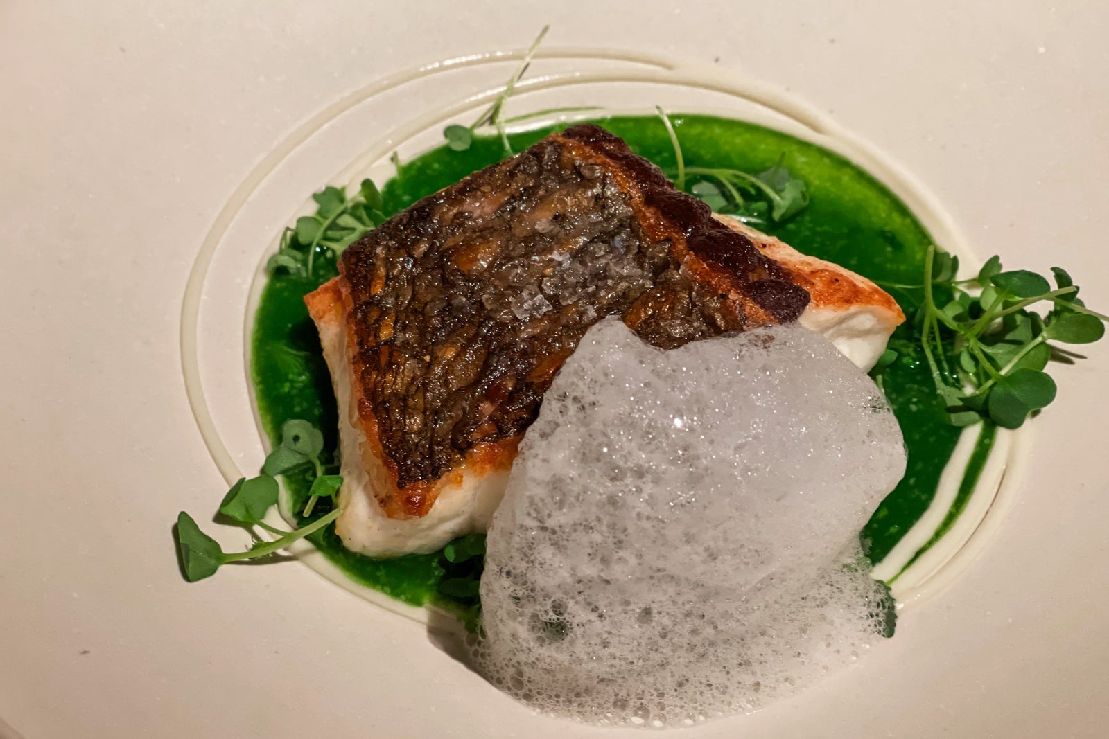 Sauted fish with zucchini escabeche