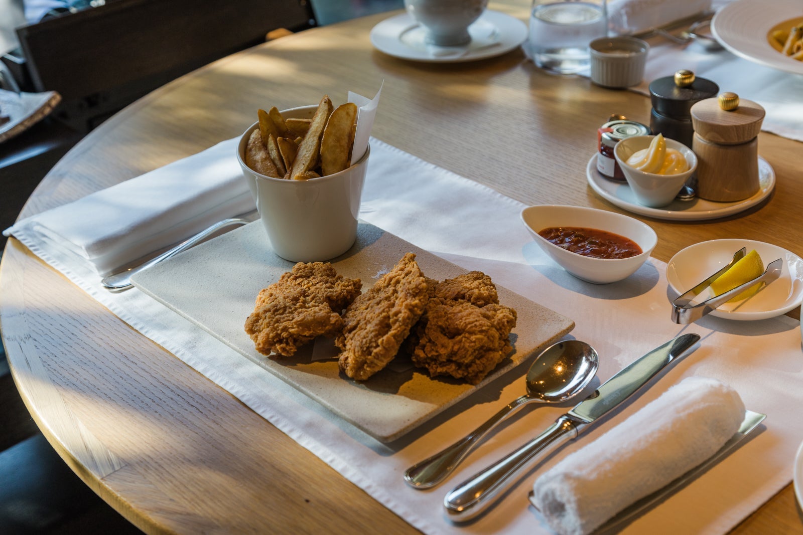 Room service chicken strips at The Ritz-Carlton, Kyoto