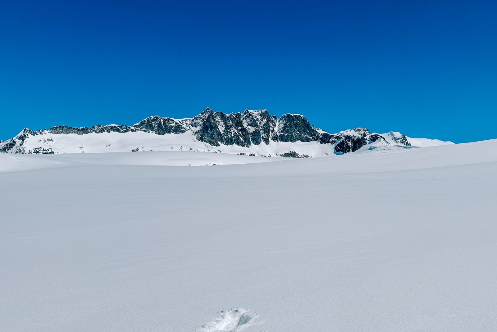 Alaska's Denver Glacier covered with snow