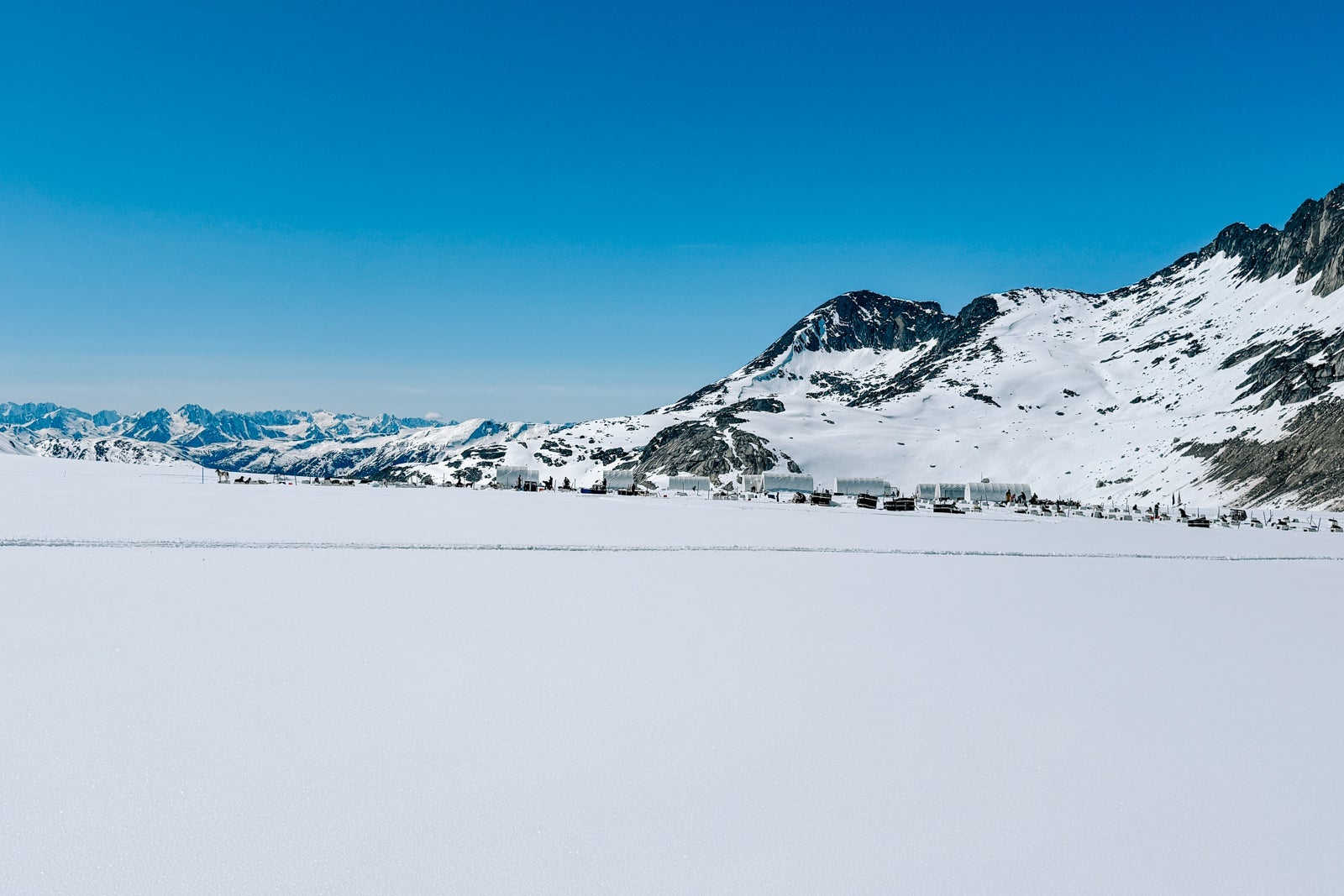 Alaska's Denver Glacier covered with snow