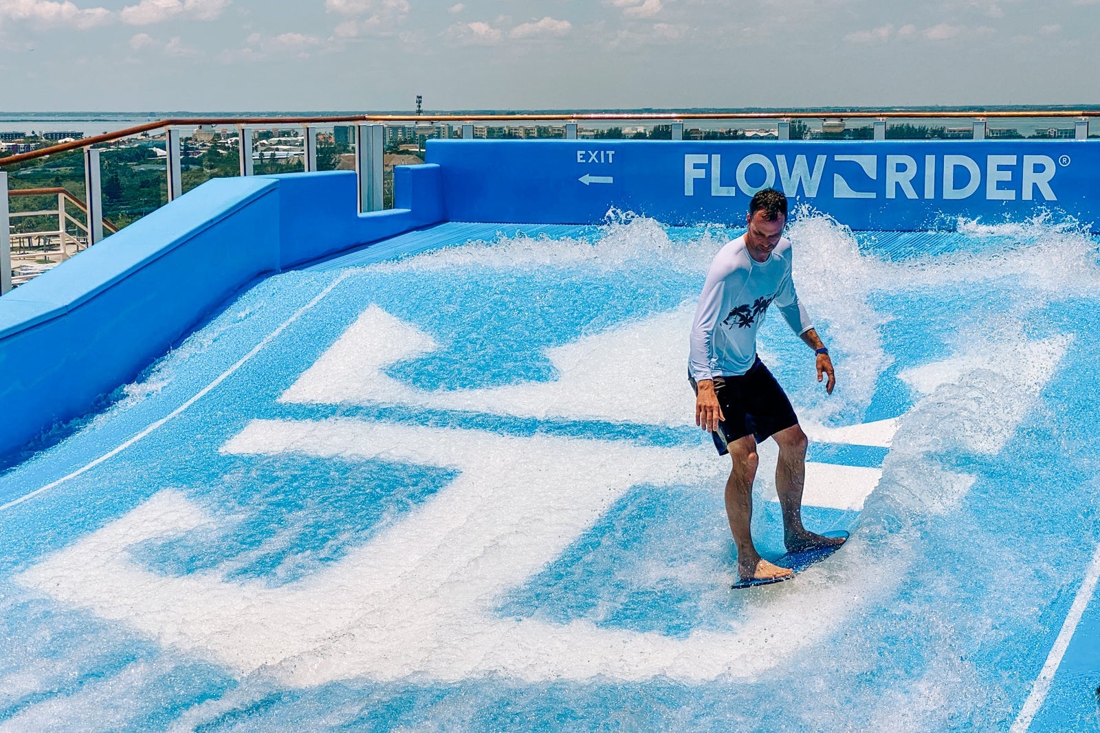 A FlowRider surfing simulator on Symphony of the Seas