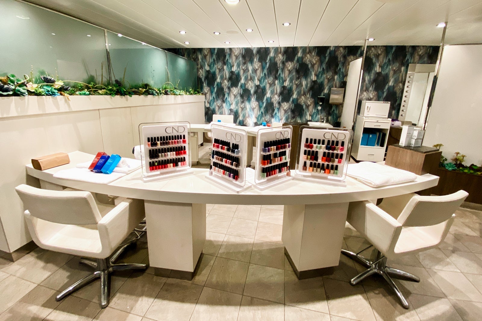 The nail salon on Symphony of the Seas