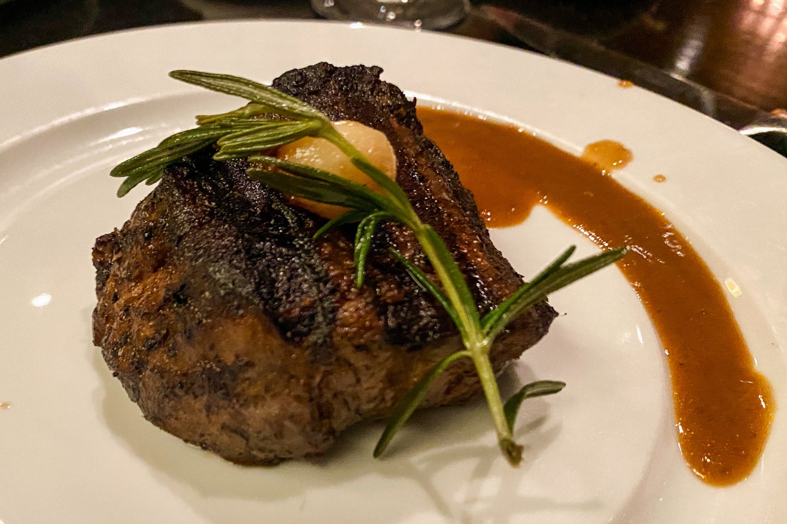 A filet mignon at Chops Grille on Symphony of the Seas