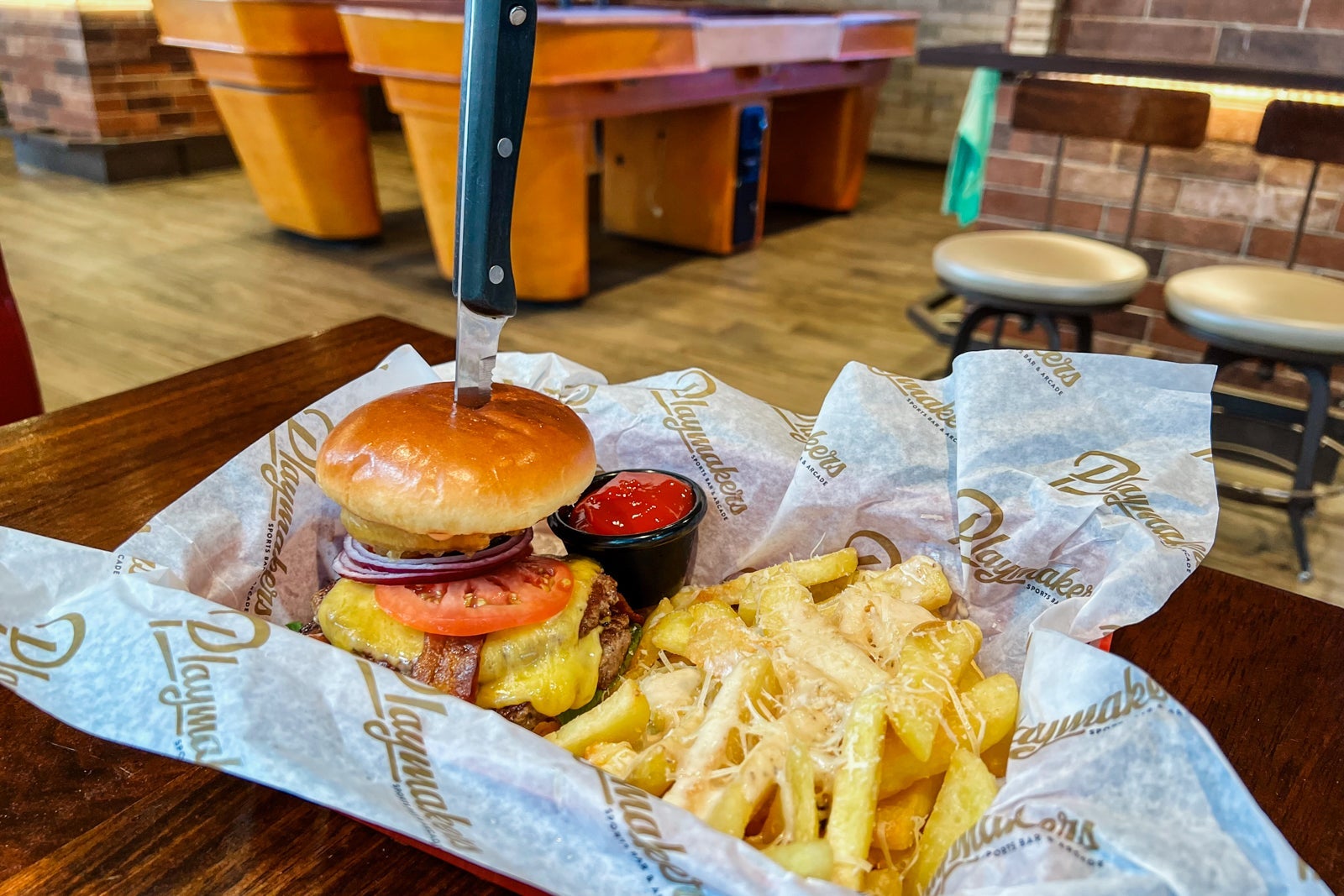 Playmakers is home to the best burgers on the ship