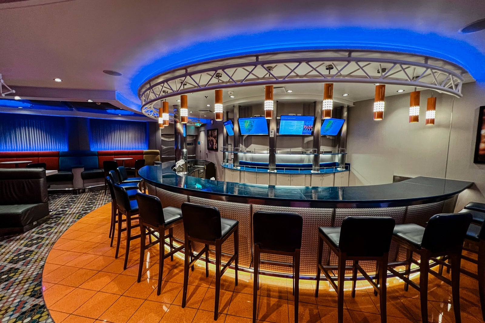 The bar at the On Air Karaoke lounge on Symphony of the Seas