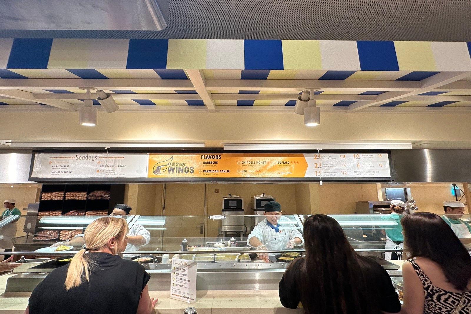 A walk-up counter at a cruise ship buffet