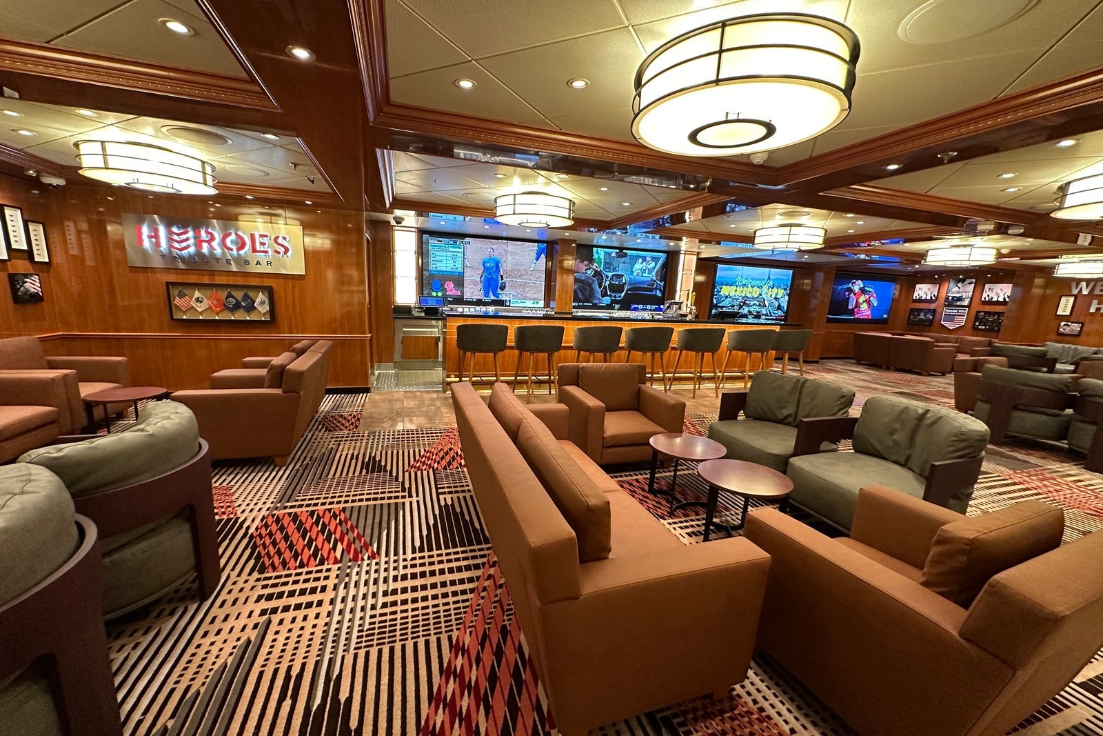 A bar on a cruise ship