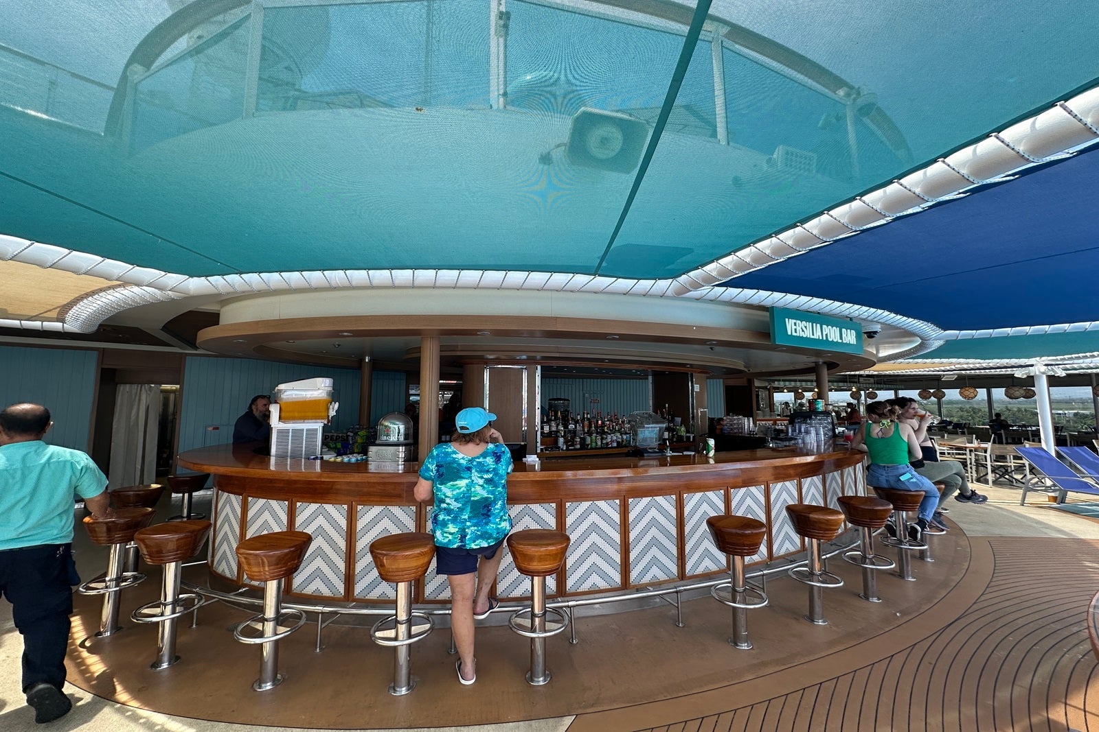 A pool bar on a cruise ship