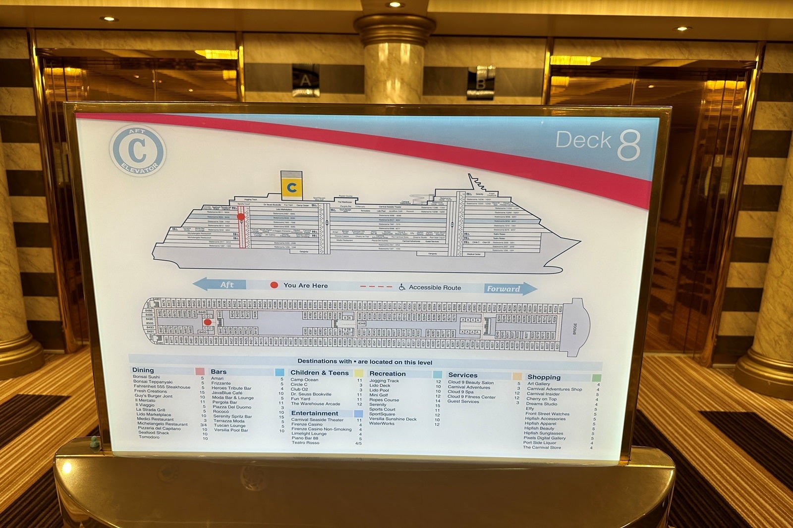 A ship map of the Carnival Firenze