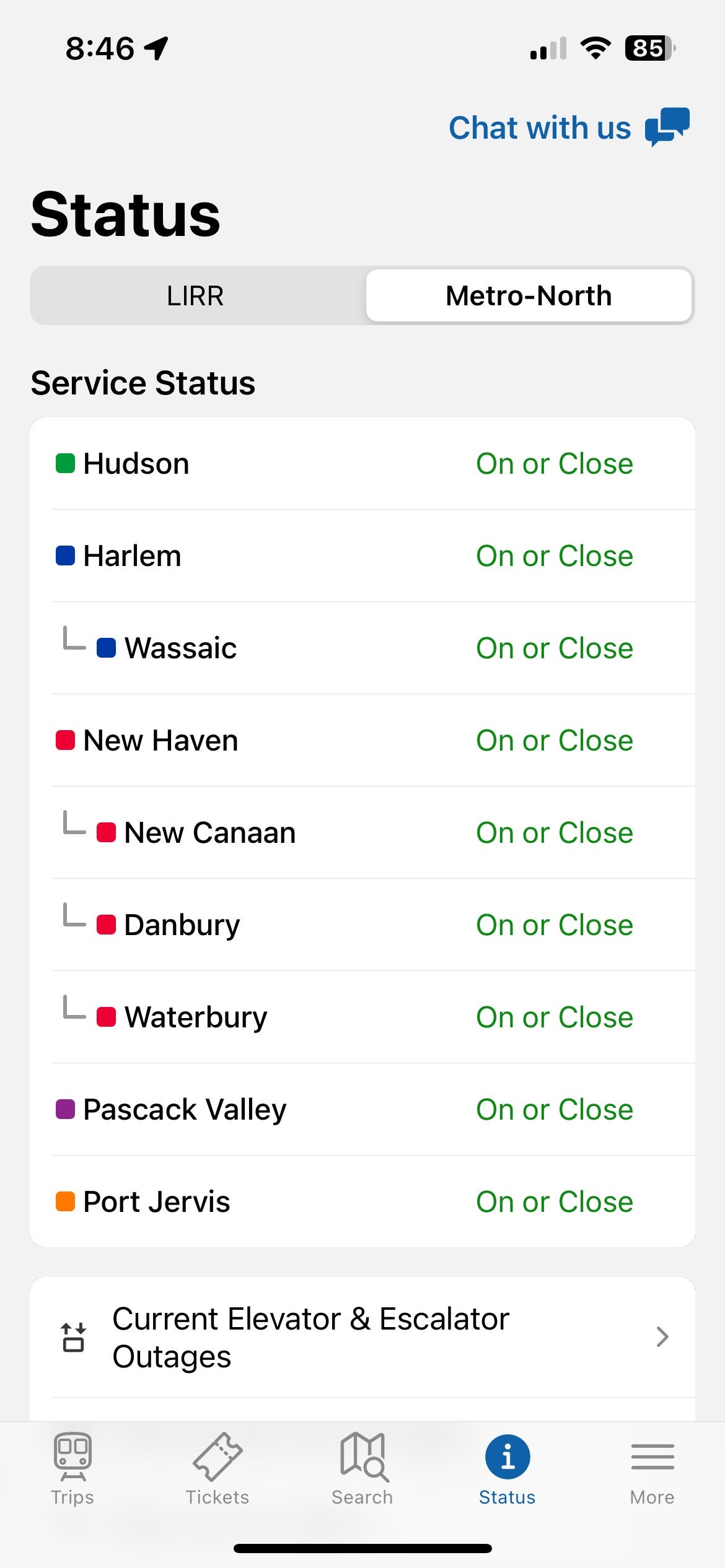 MTA TrainTime app. MTA