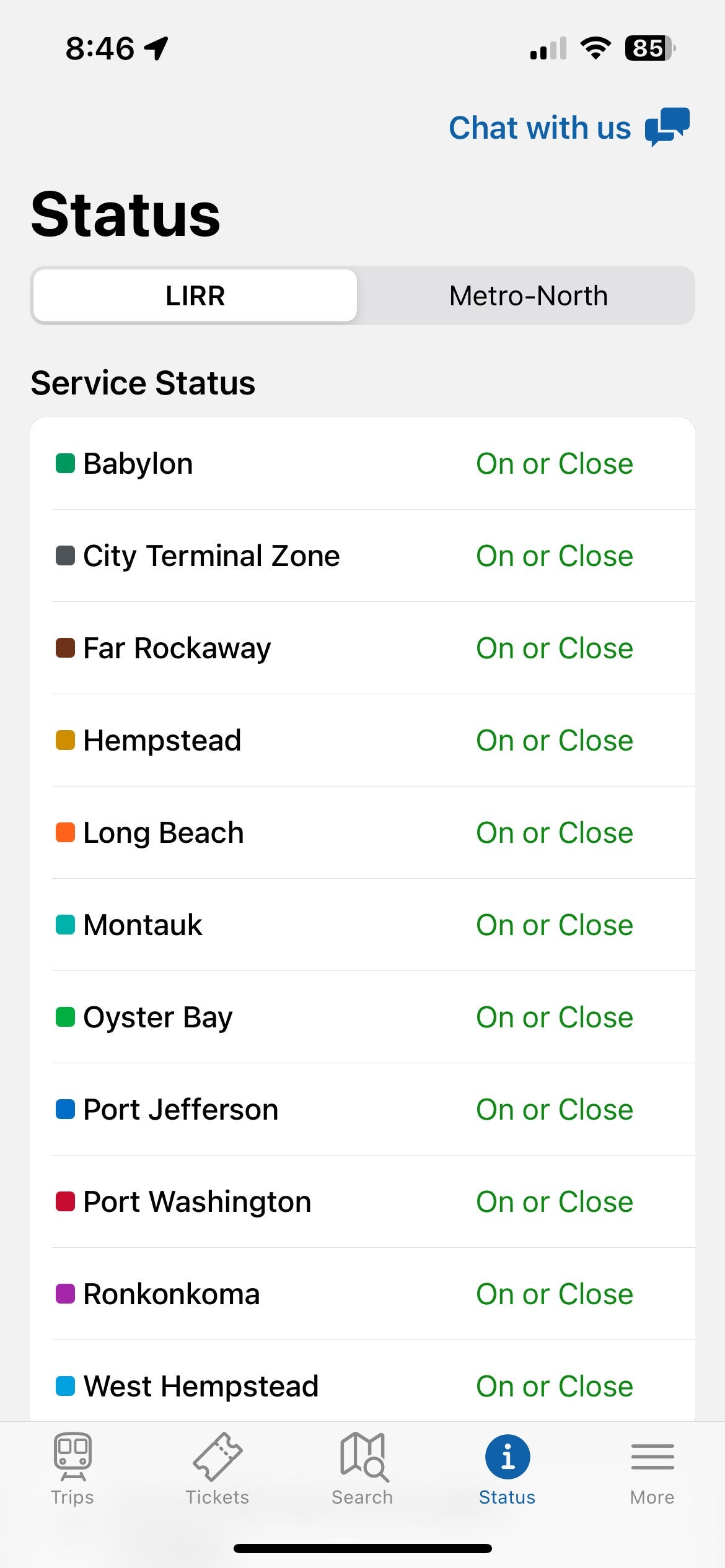 MTA TrainTime app. MTA